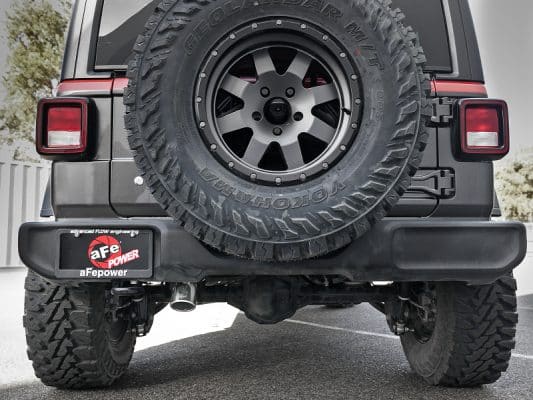 Alternative view of aFe MACH Force-Xp 2.5in 409SS Axle-Back Hi-Tuck Exh Sys w/ Pol Tip 18-20 Jeep Wrangler (JL) V6 3.6L