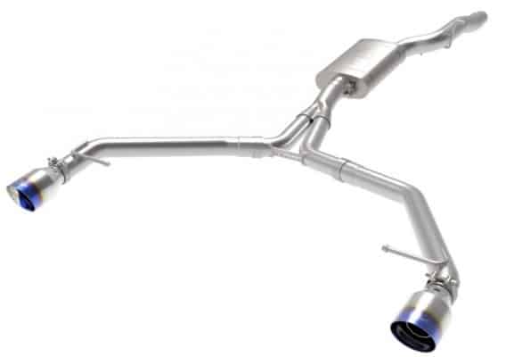 Alternative view of afe MACH Force-Xp 13-16 Audi Allroad L4 SS Axle-Back Exhaust w/ Blue Flame Tips
