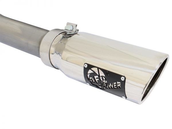 aFe MACHForce XP Exhaust 3in SS Dual Side Ext CB w/ Polished Tips 2015 Ford F150 5.0L V8 CC/SB EC/LB - Image 3