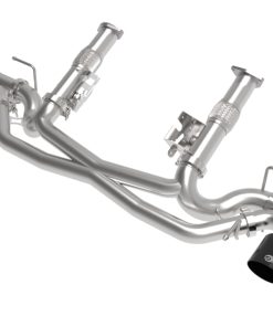 aFe MACH Force-Xp 3in to 2-1/2in 304SS Cat-Back (No Muff.) 2020 Chevy Corvette (C8) 6.2L - Black Tip