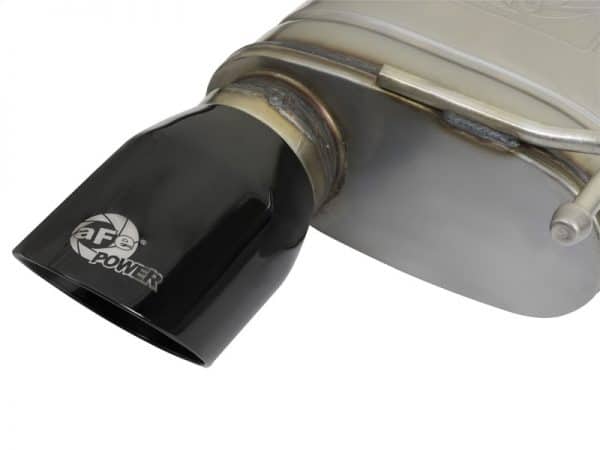 aFe MACHForce XP 2.5in 409 Stainless Axle Back Exhaust w/ Black Tips 15-17 Ford Mustang I4-2.3L (t) - Image 4