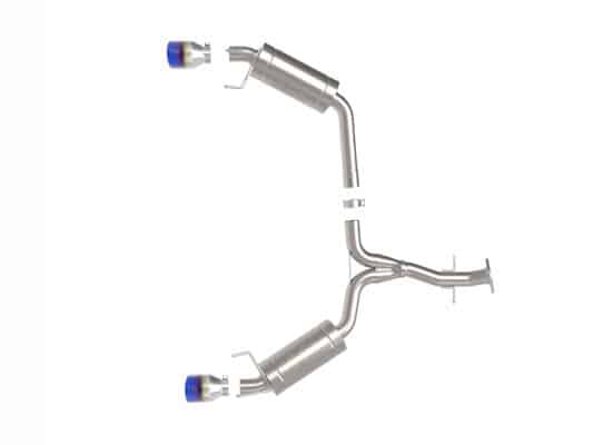 Alternative view of aFe POWER Takeda 06-13 Lexus IS250/IS350 SS Axle-Back Exhaust w/ Blue Flame Tips