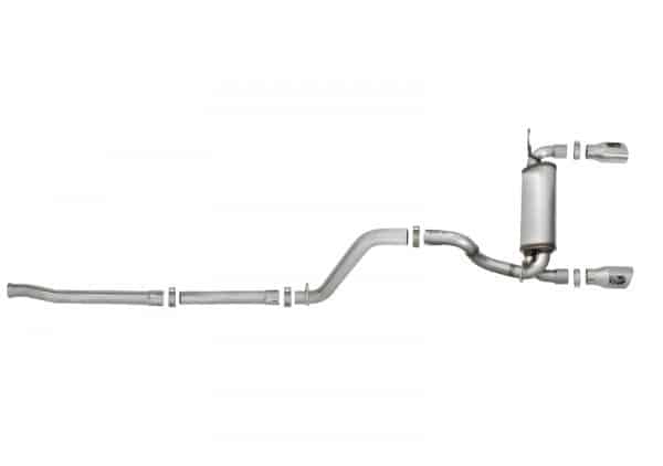 aFe Rebel Series 2.5in 409 SS Cat-Back Exhaust w/ Polished Tips 18-19 Jeep Wrangler (JL) V6 3.6L - Image 5
