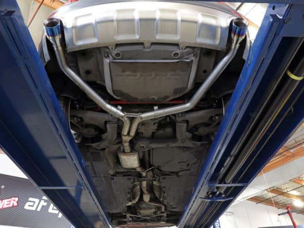 afe MACH Force-Xp 13-16 Audi Allroad L4 SS Axle-Back Exhaust w/ Carbon Tips - Image 3