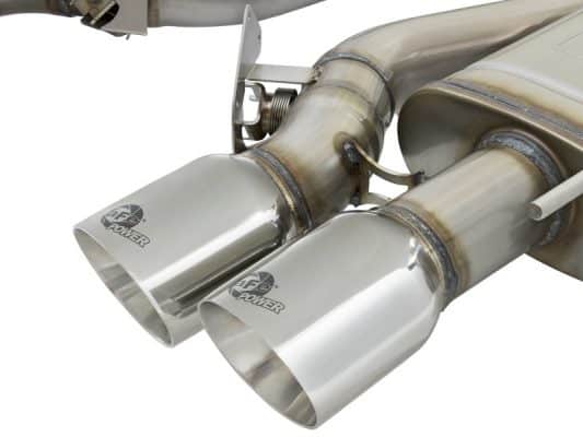Alternative view of aFe MACHForce XP 3in 304 SS Cat-Back Dual Mode Exhaust w/ Polished Tips 16-17 Cadillac ATS-V V6-3.6L