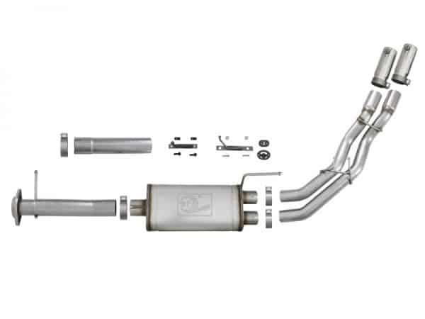 aFe Rebel Series 3in. to 2.5in. 409 SS C/B Exhaust 11-14 Ford F-150 V6-3.5L (tt) - Polished Tip - Image 4