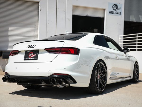 aFe 18-20 Audi RS5 Coupe MACH Force-Xp 3in to 2.5in 304 SS Axle-Back Exhaust System-Quad Carbon Tips - Image 3