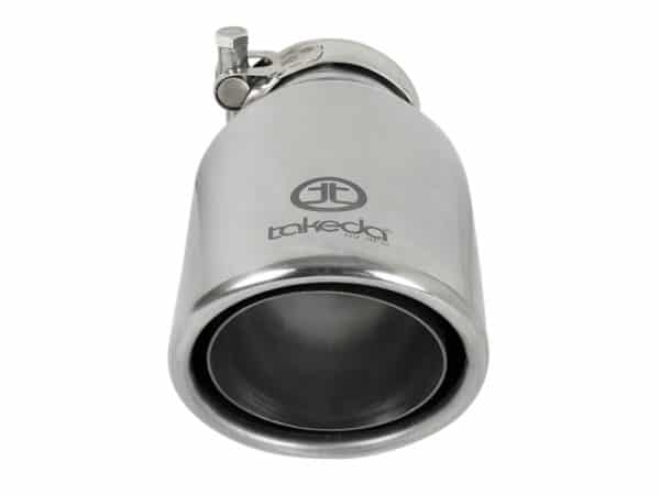 aFe Takeda 304 Stainless Steel Clamp-On Exhaust Tip 2.5in. Inlet / 4in. Outlet / 8in. L - Polished - Image 4