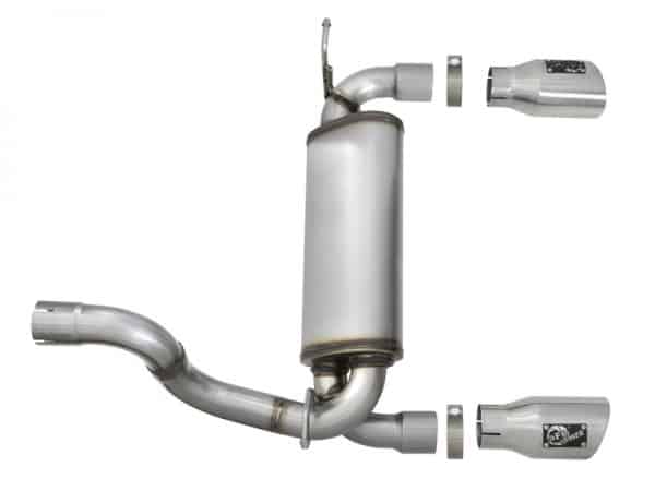 aFe Rebel Series 2.5in 409 SS Axle-Back Exhaust w/ Polished Tips 2018+ Jeep Wrangler (JL) V6 3.6L - Image 7