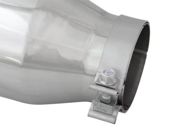 aFe MACH Force-XP 304 SS Single Wall Polished Exhaust Tip Pair 4in Inlet x 6in Outlet x 15in L - Image 3