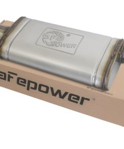 aFe MACHForce XP SS Muffler 3in Center Inlet / 3in Offset Outlet 18in L x 9in W x4in H Body
