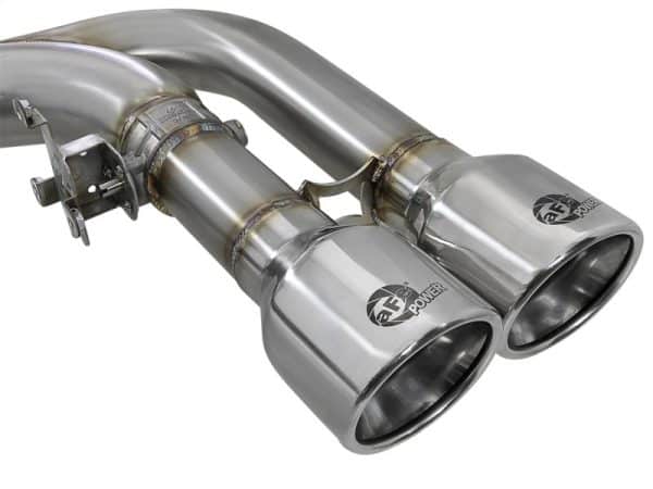 aFe MACH Force-Xp 3.5in. 304 SS C/B Exhaust w/o Muffler 15-18 BMW X5 M V8-4.4L (tt) - Polished Tip - Image 7