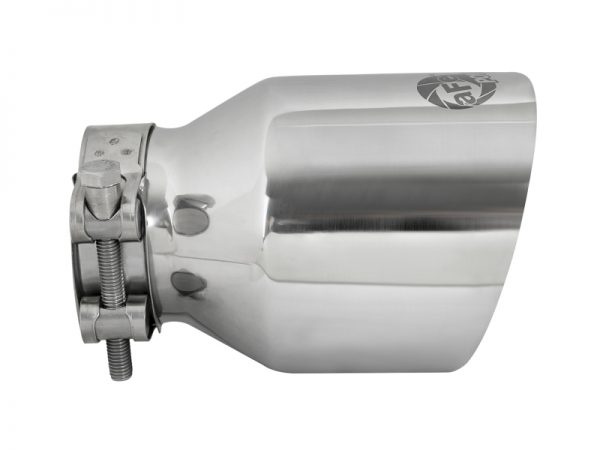aFe MACH Force-Xp 304 SS Clamp-On Exhaust Tip 2.5in. Inlet / 4in. Outlet / 6in. L - Polished - Image 2