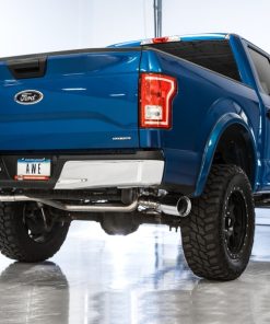Alternative view of AWE Tuning 2015+ Ford F-150 0FG Dual Exit Performance Exhaust System w/5in Chrome Silver Tips