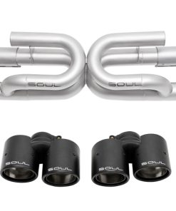 SOUL 17-19 Porsche 991.2 Carrera (non-PSE) Perf. Exhaust w/ Drone Tubes - S Model - CF Tips