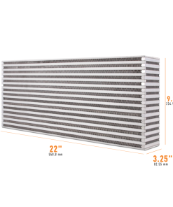 Alternative view of Mishimoto Universal Air-to-Air Intercooler Core - 22in / 9.25in / 3.25in