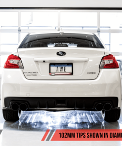 Alternative view of AWE Tuning Subaru WRX/STI VA/GV Sedan Track Edition Exhaust - Diamond Black Tips (102mm)