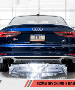Alternative view of AWE Tuning Audi B9 S5 Coupe 3.0T Track Edition Exhaust - Diamond Black Tips (102mm)