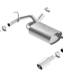 Borla 12-14 Jeep Wrangler JK 2Dr & 4Dr Rear Section ATAK Single Sqaure Rolled Angle-Cut Exit Exhaust