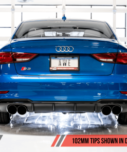 Alternative view of AWE Tuning Audi 8V S3 SwitchPath Exhaust w/Diamond Black Tips 102mm