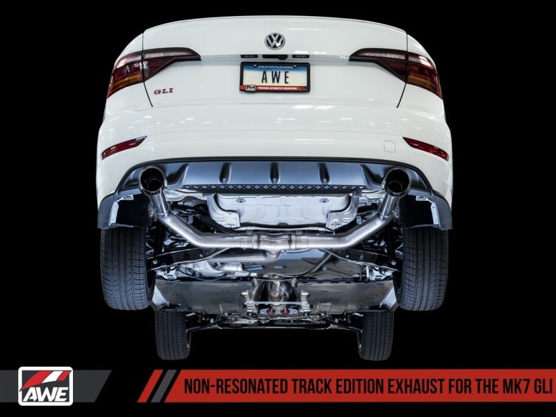 AWE Tuning 18-21 Volkswagen Jetta GLI Mk7 Track Edition Exhaust - Diamond Black Tips (Fits OEM DP) - Image 2