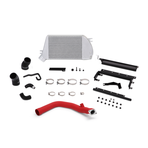 Alternative view of Mishimoto 2015 Subaru WRX Top-Mount Intercooler Kit - Powder Coated Silver & Wrinkle Red Pipes