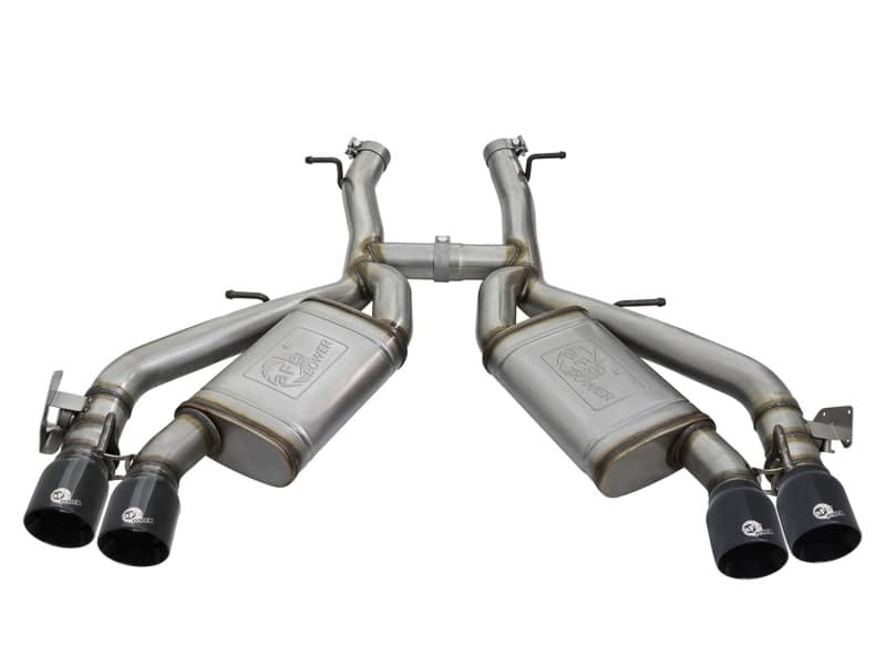 aFe MACHForce XP 3in 304 SS Axle-Back Exhaust Dual Exhaust (NPP) w/ Black Tips 16-17 Camaro SS V8 - Image 2