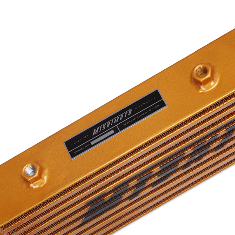 Mishimoto Universal Gold Z Line Intercooler Overall Size: 28x8x3 Core Size: 21x6x2.5 Inlet / Outlet - Image 7