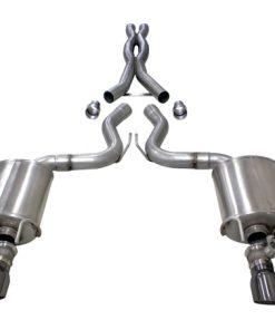 Alternative view of Corsa 2018+ Ford Mustang GT Fastback 5.0L 3in Cat-Back System Dual Rear Exit w/ 4in Gunmetal Tips