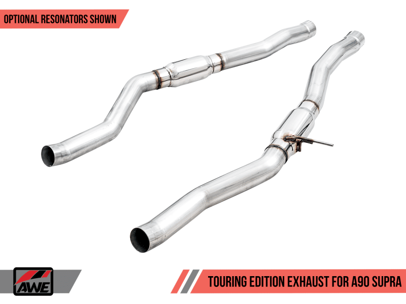AWE Tuning 2020 Toyota Supra A90 Track Edition Exhaust - 5in Chrome Silver Tips - Image 12