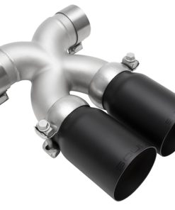 SOUL 05-08 Porsche 987.1 Cayman / Boxster Bolt-On X-Pipe w/ Tips - Long Straight Satin Black Tips