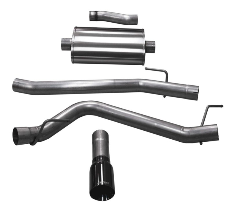Corsa 2020 Jeep Gladiator JT 3.6L, Single Side Exit Cat-Back Exhaust System w/ Single 4in Black Tip - Image 3