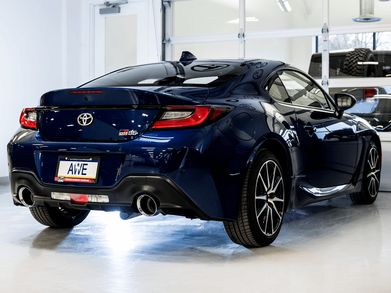 AWE Subaru BRZ/ Toyota GR86/ Toyota 86 Track Edition Cat-Back Exhaust- Chrome Silver Tips - Image 12