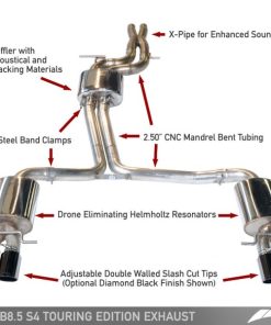 AWE Tuning Audi B8.5 S4 3.0T Touring Edition Exhaust System - Diamond Black Tips (102mm)