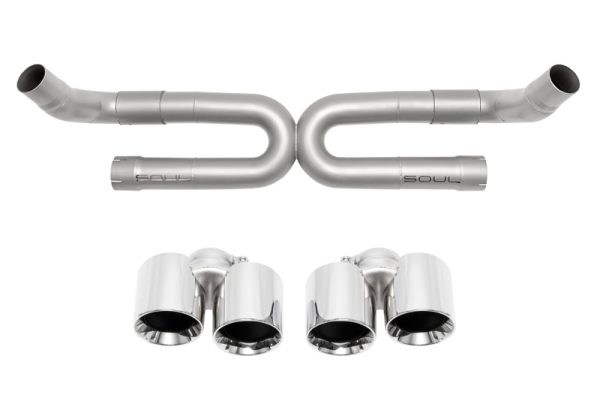 SOUL 17-19 Porsche 991.2 Carrera (non-PSE) Perf. Exhaust w/o Drone Tubes - Base - Pol. Chrome Tips