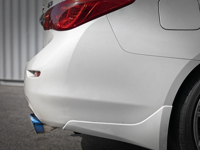 aFe Takeda 2.5in 304 SS Cat-Back Exhaust System w/ Blue Flame Tips 16-18 Infiniti Q50 V6-3.0L (tt) - Image 6