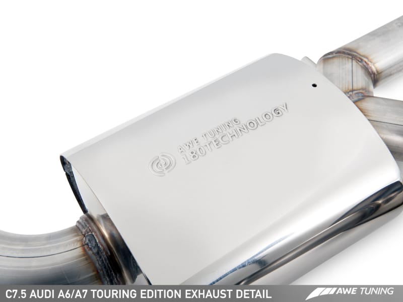 AWE Tuning Audi C7.5 A7 3.0T Touring Edition Exhaust - Quad Outlet Chrome Silver Tips - Image 10
