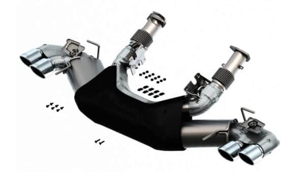 Alternative view of Borla 2020 Chevrolet Corvette C8 6.2L S-Type Exhaust System Dual Round A/C Tips 4inx 4.75in