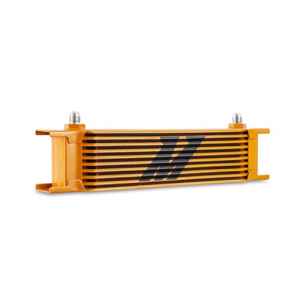 Alternative view of Mishimoto Universal -6AN 10 Row Oil Cooler - Gold
