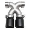 SOUL 17+ Porsche 718 Cayman / Boxster Bolt-On X-Pipe w/ Tips - Straight Cut Satin Black Tips