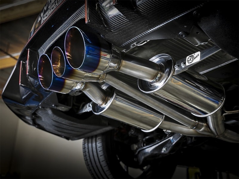 aFe Takeda 3in 304 SS Cat-Back Exhaust w/ Blue Flame Tips 2017+ Honda Civic Type R I4 2.0L (t) - Image 4
