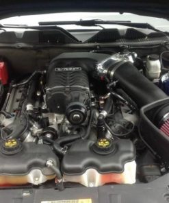 Alternative view of JLT 11-14 Ford Mustang GT (w/Roush/Whipple S/C) Black Textured Big Air Intake w/Red Filter -Tune Req