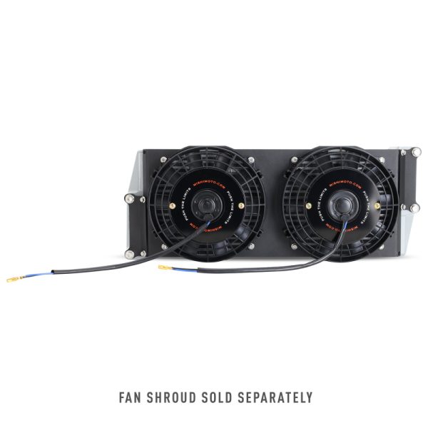 Alternative view of Mishimoto Heavy-Duty Oil Cooler - 17in. Opposite-Side Outlets - Silver