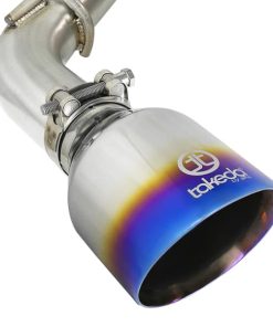 Alternative view of aFe POWER Takeda 2.5in 304 SS CB Exhaust w/ Blue Flame Tips 17-19 Infiniti Q60 V6-3.0L (tt)
