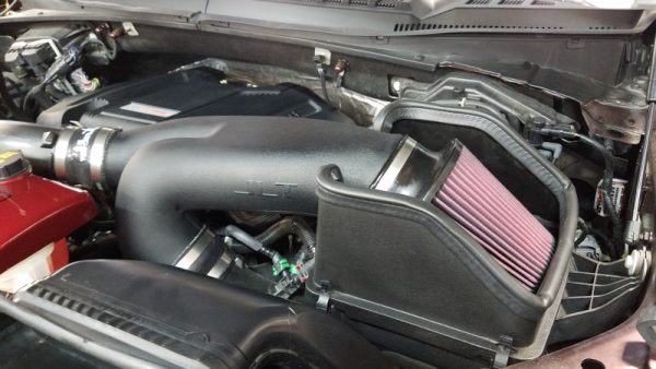 Alternative view of JLT 15-19 Ford F-150 2.7L/3.5L EcoBoost Black Textured Cold Air Intake Kit w/Red Filter