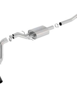 Alternative view of Borla 14 Silv/Sierra 1500 EC Std/CC Short 143.5in WB S-Type Black Tip Dual Rolled Side Exit CB Exht