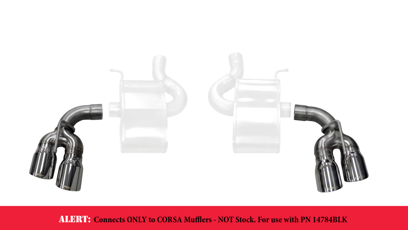 Corsa 16-17 Chevy Camaro SS 2.75in Inlet / 4in Outlet Polished Tip Kit (For Corsa Exhaust Only) - Image 3