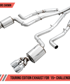 Alternative view of AWE Tuning 2015+ Dodge Challenger 6.4L/6.2L SC Resonated Touring Edition Exhaust - Quad Silver Tips