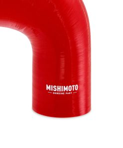 Alternative view of Mishimoto Silicone Reducer Coupler 90 Degree 2in to 2.5in - Red