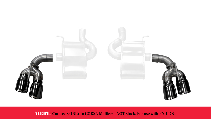 Corsa 2017 Chevy Camaro ZL1 2.75in Inlet / 4.0in Outlet Black PVD Tip Kit (For Corsa Exhaust Only) - Image 2